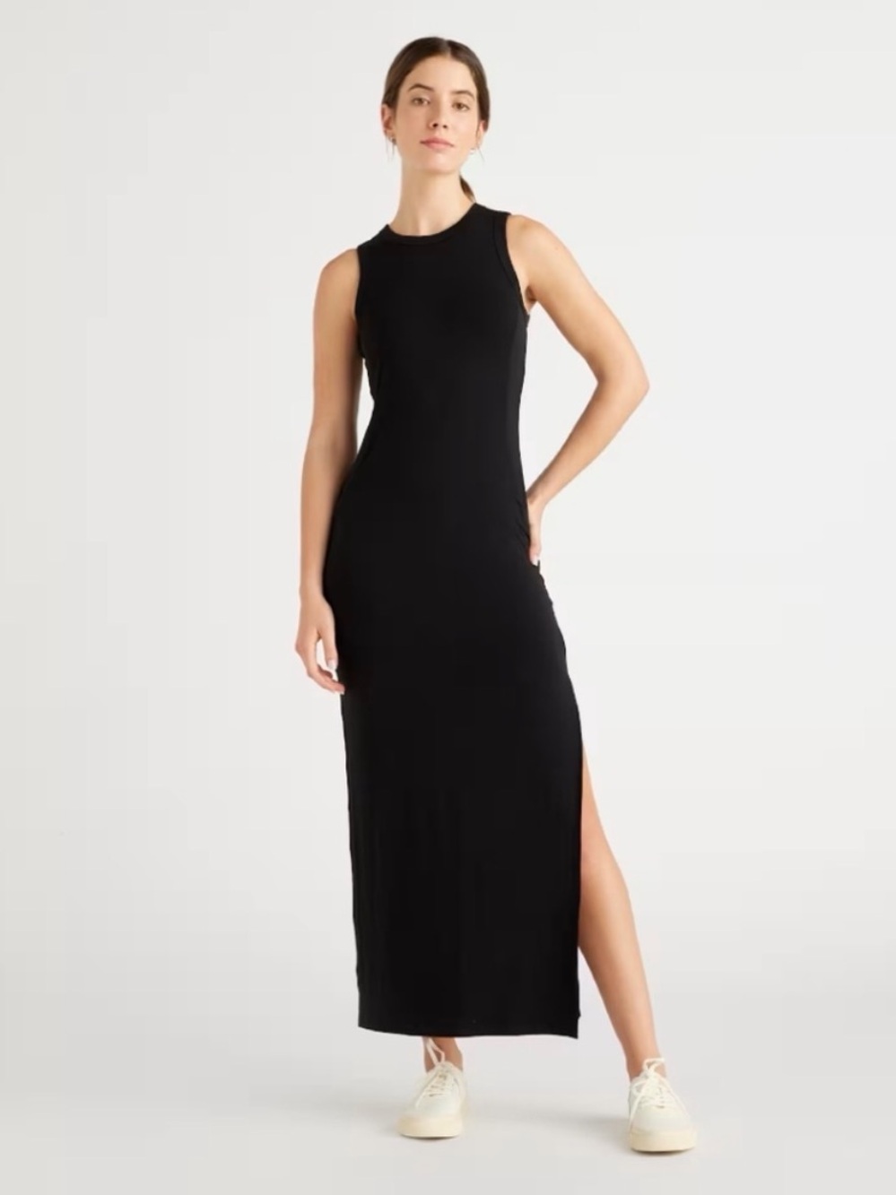 Quince Black Tencel Jersey Tank Maxi Dress